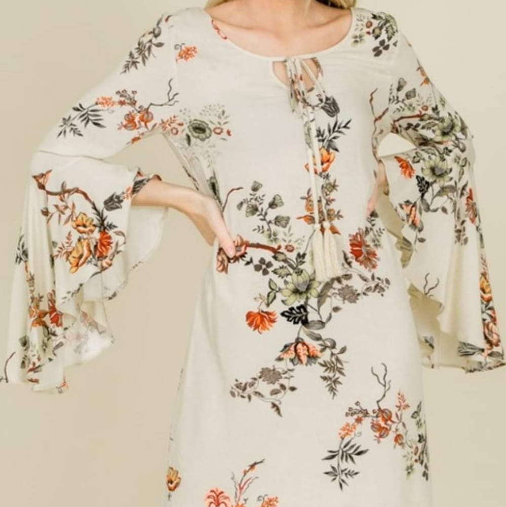 Flare Sleeve Dress